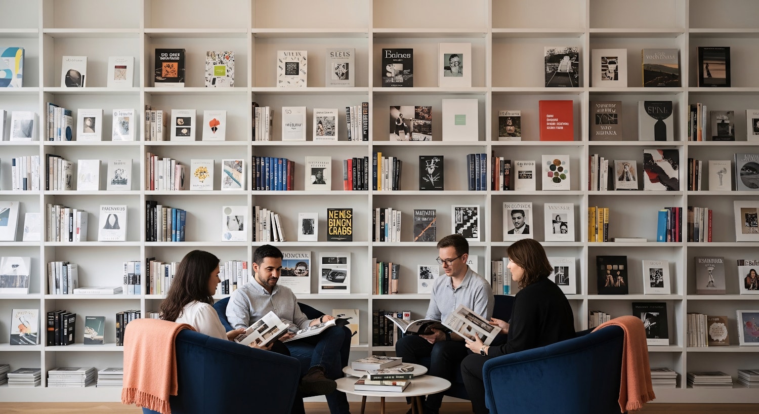 A diverse group of people engaged in thoughtful discussion, representing the enduring legacy of authors like Langston Hughes in the humor canon.
