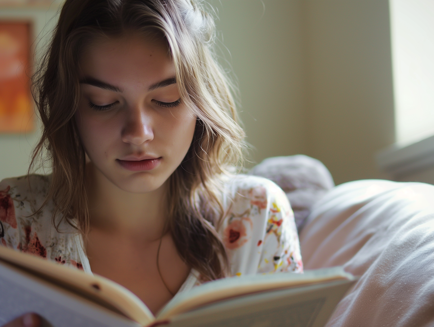 A person is engrossed in a book, a subtle smile playing on their lips, illustrating the unexpected wit found within the pages of W.E.B. Du Bois's works.