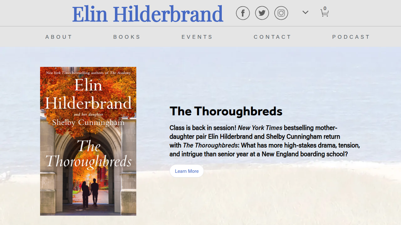 Visit Elin Hilderbrand's official website for her biography, book updates, and other insights into her author life.