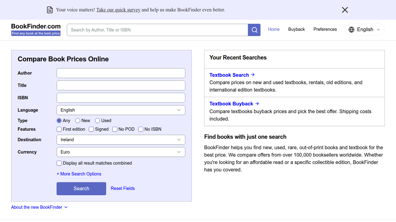 Discover a vast selection of used books and compare prices from numerous sellers on platforms like BookFinder.com.